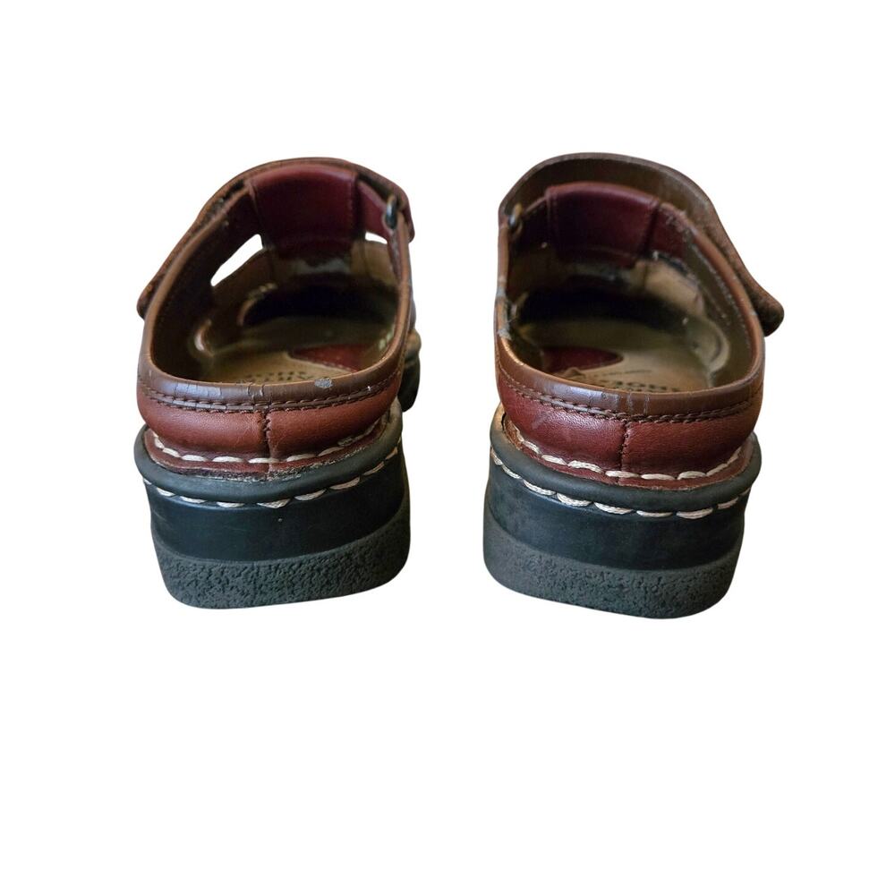 Chunky Fisherman Leather Mule Clog 7 Brown Earth Shoe Harriet Summer Boat Yacht - Picture 6 of 10